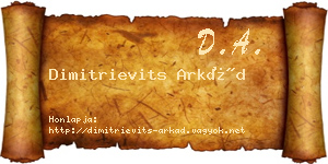 Dimitrievits Arkád névjegykártya